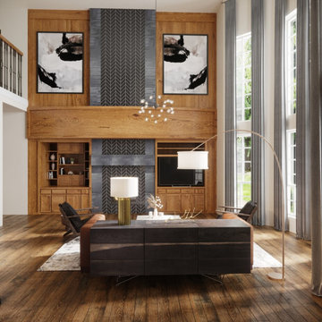 Bright High-Ceiling Industrial Home Design