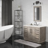 Hugo Carrara White Marble Countertop Bathroom Vanity in Grey Oak, Bronze Handle, 48", Vanity With Hook Faucet