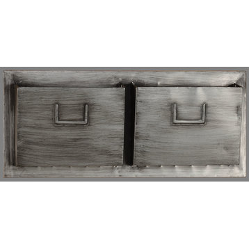 Linon Industrial Metal Horizontal Two Slot Mailbox in in Gray