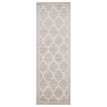 Safavieh Amherst Collection AMT415 Rug, Light Grey/Ivory, 2'3"x9'