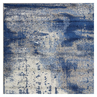 HomeRoots 5' x 7' Ice Blue Abstract Splash Indoor Area Rug ...