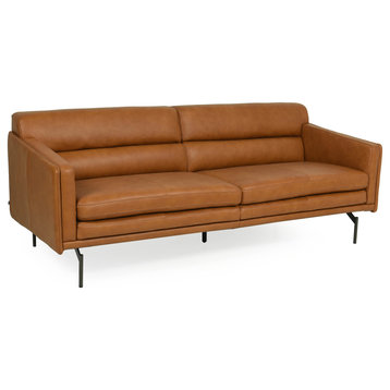 McCoy Full Leather Sofa, Tan