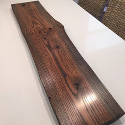 Stained Live Edge Red Oak Serving Board - Serving Trays