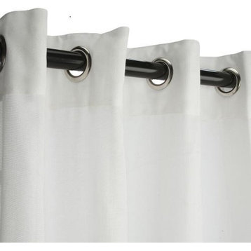 Sunbrella Outdoor Curtain With Grommets, Snow Sheer