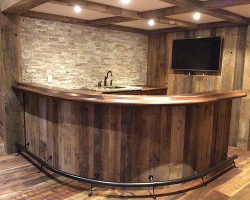 Curved Rustic Home Bar Save