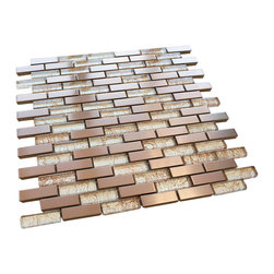 Stainless Steel and Bronze Luxury Diamond Glass Mosaic Tile Collection (Brick Pa - Home Accessories & Decor