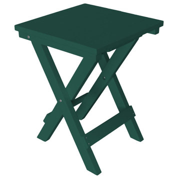Poly Lumber Coronado Square Folding Bistro Table, Turf Green
