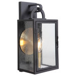 Craftmade - Craftmade Wolford 15" Outdoor Wall Light in Textured Matte Black - This outdoor wall light from Craftmade is a part of the Wolford collection and comes in a textured matte black finish. Light measures 7" wide x 15" high.  Uses one candelabra bulb.  Wet rated. Can be exposed to rain, snow and the elements.  This light requires 1 , . Watt Bulbs (Not Included) UL Certified.