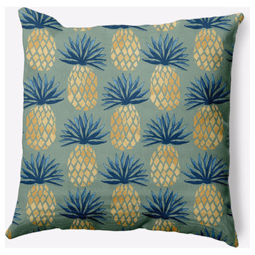 20x20" Pineapple Stripes Nautical Decorative Indoor Pillow, Sage