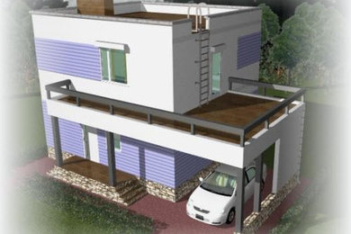 Проект двухэтажного дома из СИП панелей "Модерн 1" Площадь: 100 м2