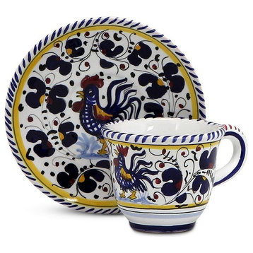 ORVIETO BLUE ROOSTER: Espresso cup and Saucer