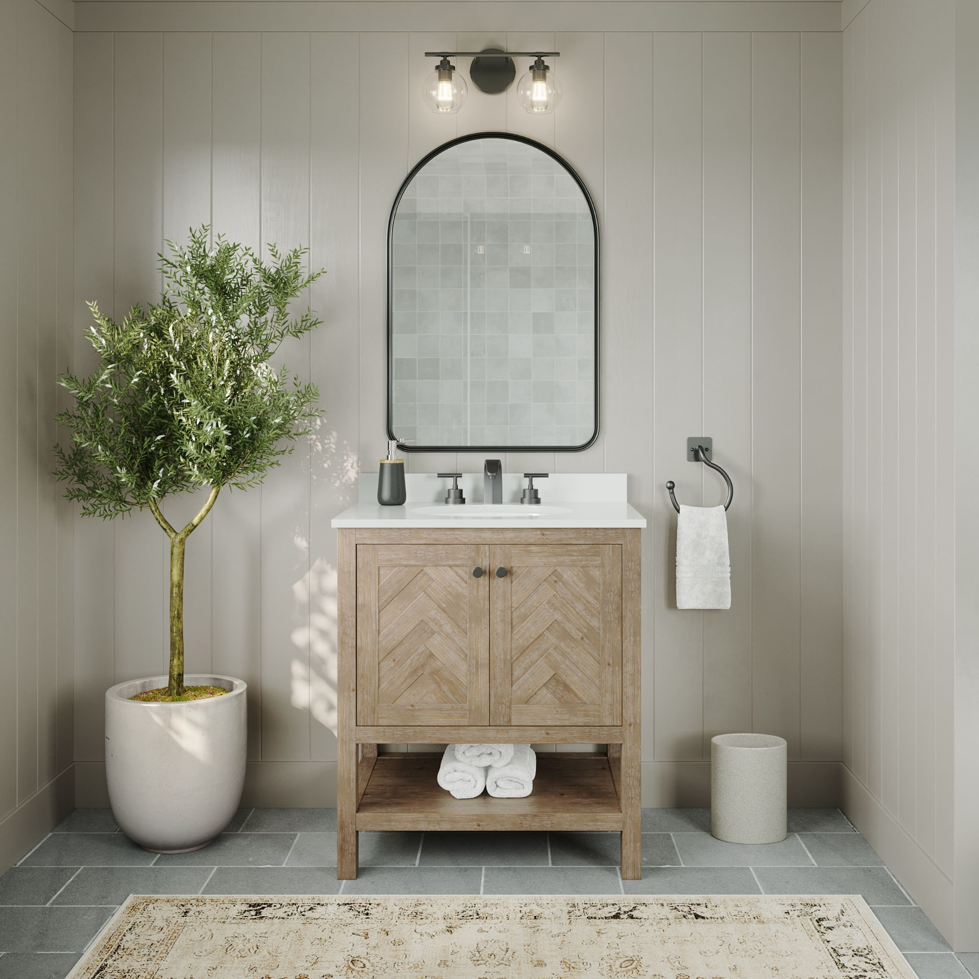 Savannah Bathroom Vanity, Acacia, 30", Single Sink, Freestanding
