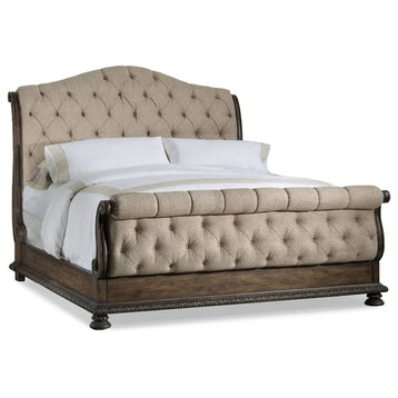 Hooker Furniture 5070-90550 Rhapsody Grand Queen Upholstered - Rustic Walnut