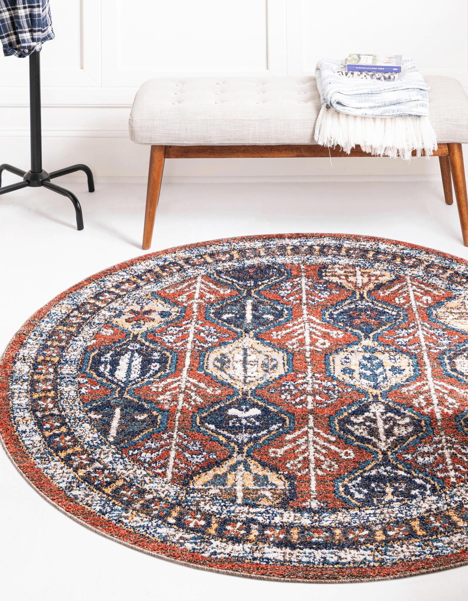Unique Loom Aramis Conner Area Rug, 10' 0 x 10' 0 Round - Southwestern ...