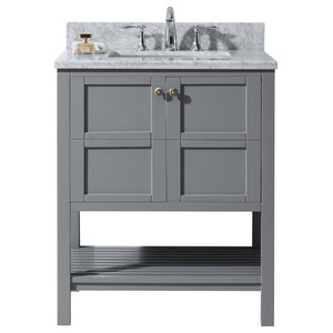 Sheffield 30 Dark Gray Single Vanity Transitional Bathroom Vanities And Sink Consoles By Wyndham Collection Houzz