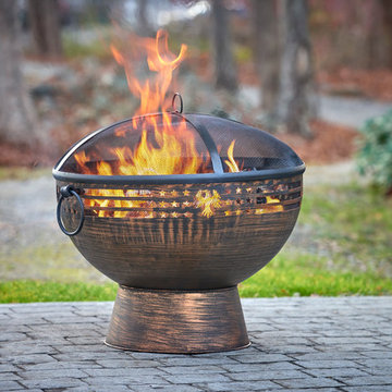 Oversized Eagle Fire Bowl with Spark Screen