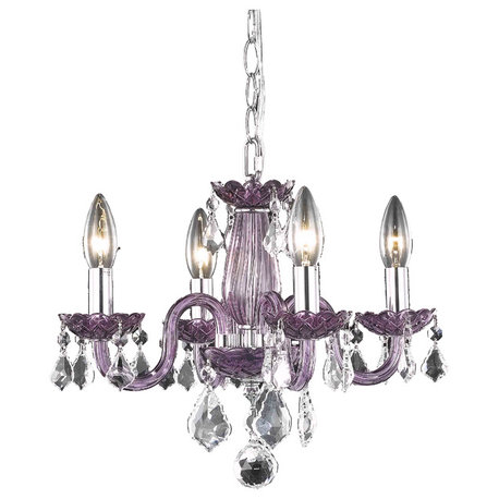 Rococo 4-Light Pendant, Purple