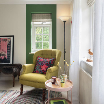 Lush green bedroom