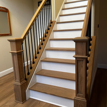 Red Oak Staircase Remodel with Custom Handrails - Bensalem PA