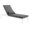 Pemberly Row  Patio Chaise Lounge in White and Charcoal