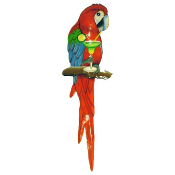Willie Margarita Tropical Parrot Tiki Decor Haitian Metal