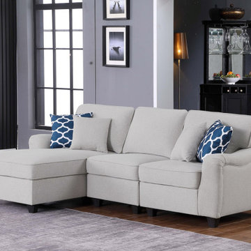Leo 93" 3Pc Sectional Sofa Chaise