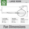 Hunter 52" Dempsey Brushed Nickel Ceiling Fan, LED Light Kit and Remote