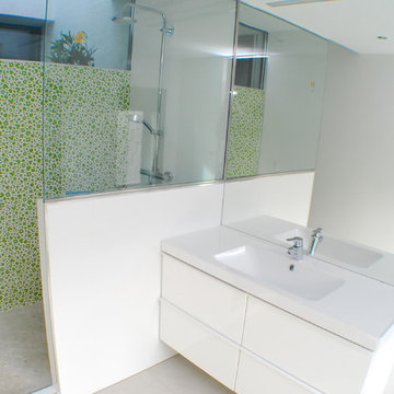 Baño con ducha de obra
