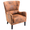 Wingback Chair Nail Head Leather, Brown