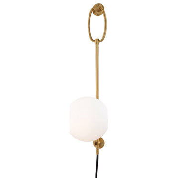 Mitzi Gina 1-LT Wall Sconce With Plug HL290101-AGB - Aged Brass