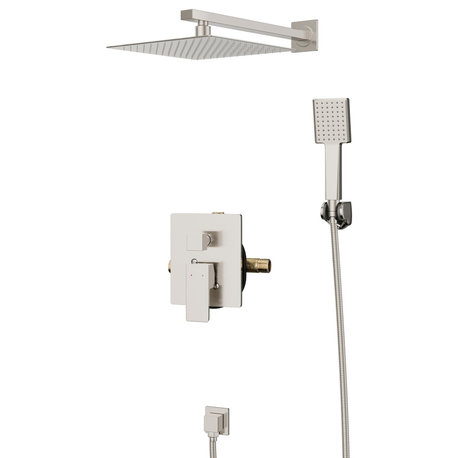 Eviva Edge Shower System with Slide Bar Hand-Shower in B/Nickel