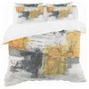Composition of Yellow and Black Duvet Cover Set, Full/Queen