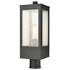 Angus 1-Light Outdoor Post Mount, Charcoal With Seedy Glass Enclosure