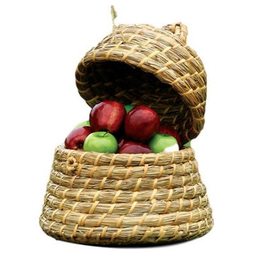 Natural Large Seagrass Beehive Shape Basket 2-Piece Set