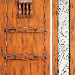 Door with One Sidelite Entry Prehung Alder, 3-Panel, Speakeasy - Front Doors