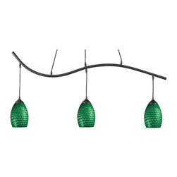Jazz 131-3SB Kitchen Island Light in Green - Kitchen Island Lighting