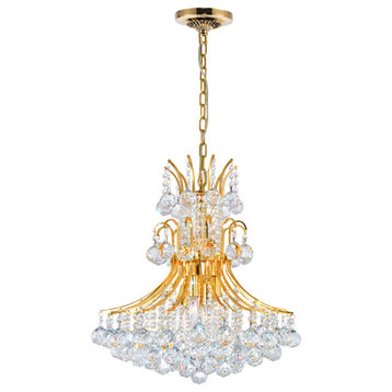CWI LIGHTING 8012P20G 8 Light Down Chandelier with Gold finish