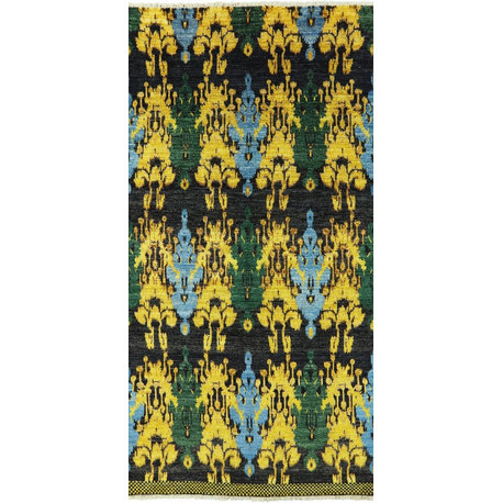 Modern Ikat Hand Knotted Wool Rug 6x12, P5159