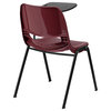 Burgundy Ergonomic Shell Chair with Left Handed Flip-Up Tablet Arm