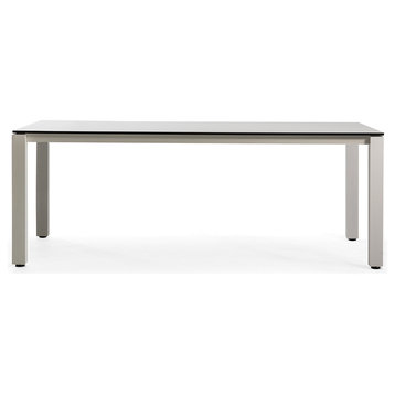 OASIQ MACHAR 200 Dining Table, Frame: Anthracite, Top: Teak