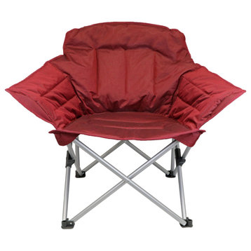 Guidesman Padded Folding Club Chair for Camping Recreation and Dorms, Red