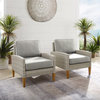 Crosley Furniture Capella Outdoor Wicker / Rattan 2 Piece Chair Set in Gray