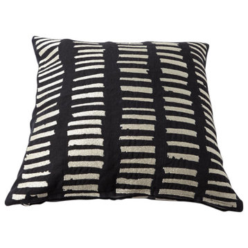I See You Hear Pillow, Black/Beige