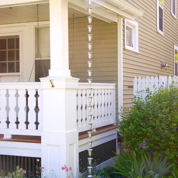 Arts & Crafts Style in Historic Northville District (White Aluminum HR Gutters w