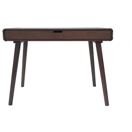 GDF Studio Rex Mid Century Rubberwood Writing Desk, Medium Brown