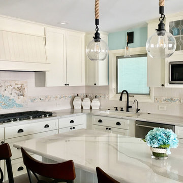 Matching Custom Nautical Kitchen Backsplash and Mural