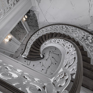 Wohnresidenz bei Warschau, Bogentreppe für München