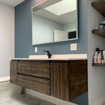 Bright and clean primary bathroom