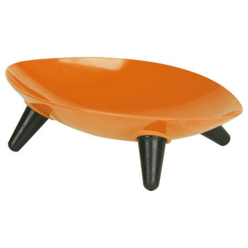 Melamine Couture Sculpture Single Dog Bowl, Orange