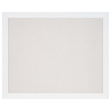Beatrice Framed Linen Fabric Pinboard, White 27x33